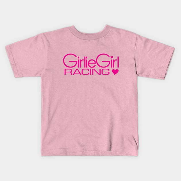 Girlie Girl Racing Kids T-Shirt by retropetrol